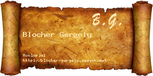 Blocher Gergely névjegykártya